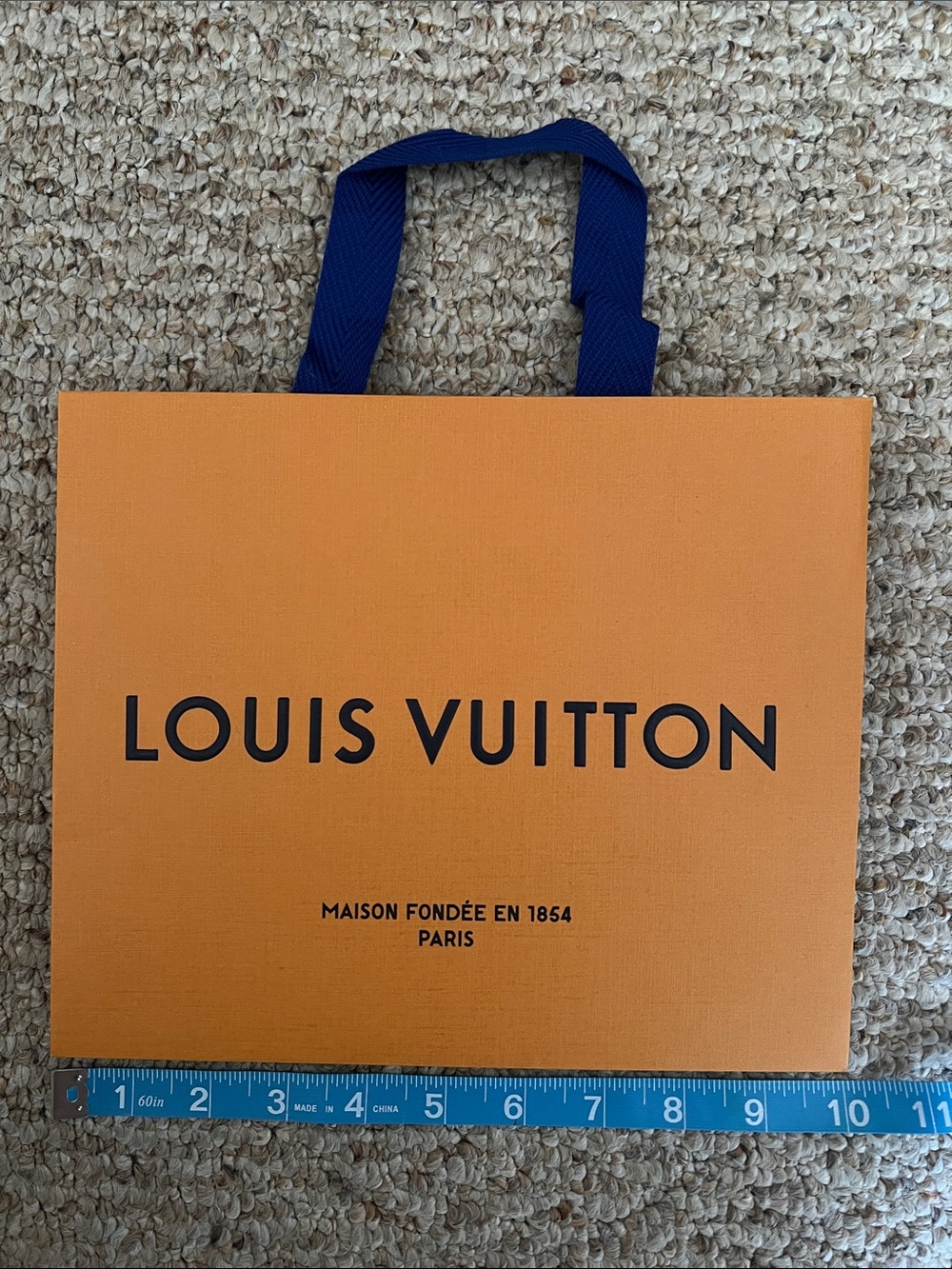 Louis Vuitton Orange Tote with Blue Ribbon Handles